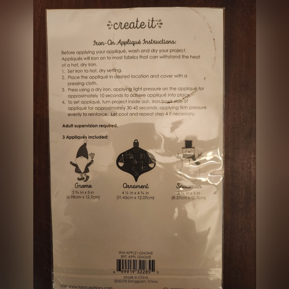NWT "Create it" Iron On Appliques (3 pack) - Picture 2 of 2